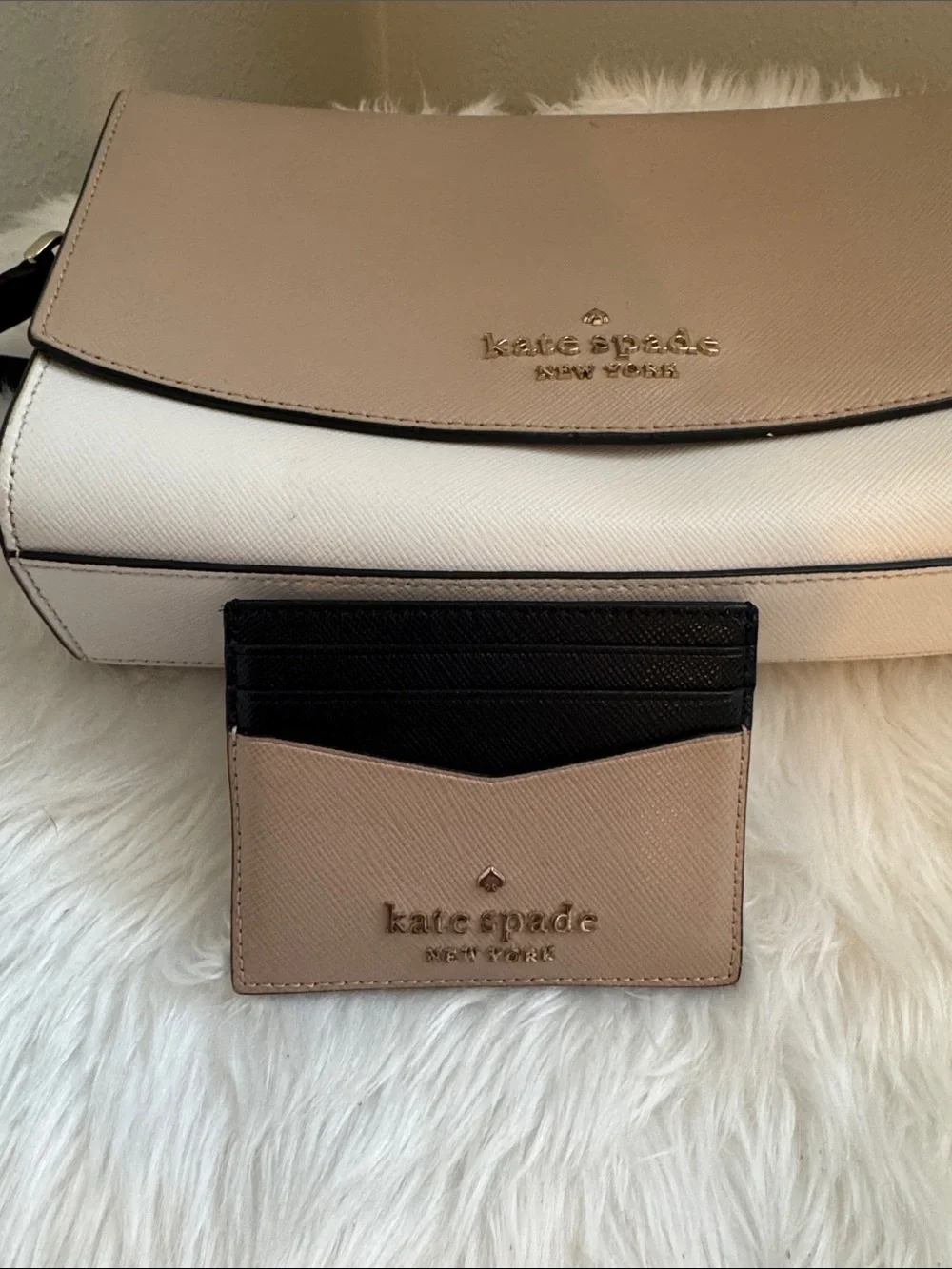 kate spade Two-Tone Cream & White Crossbody with Cardholder